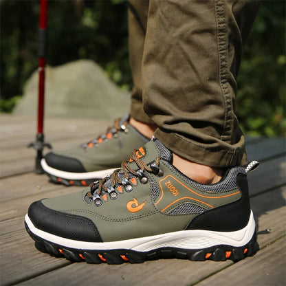 Sapatos casuais em pele para homem, ténis leves de caminhada para primavera, outono e inverno