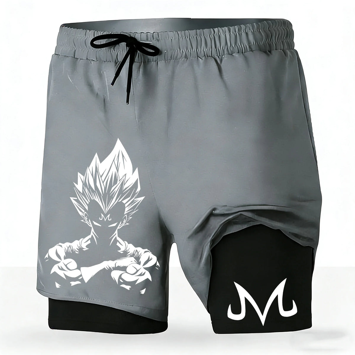 Men's Dragon Ball Anime 2-in-1 Running Shorts Majin Vegeta Print Quick Dry Athletic Workout Shorts 2026 New Unisex