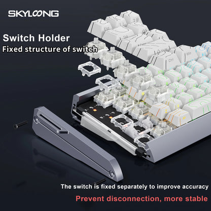 Teclado Magnético SKYLOONG GK61/GK68 HE com Caixa em Alumínio, 8000hz, RT0.01mm, Gatilho Rápido, Teclas PBT, Retroiluminação RGB, Teclado Gaming com Fio