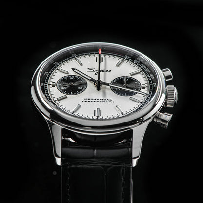 40mm Men's Army Watch 1963 Pilot Mechanical Sugess Panda Wristwatch Sapphire Air Force Watch Chronograph Official ST1901 Movement