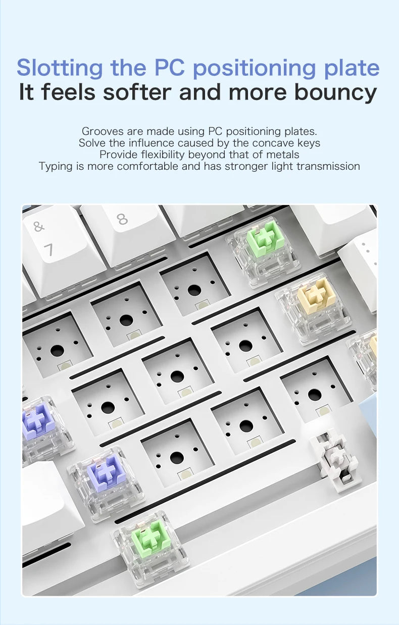 F75 Mechanische Tastatur FREEWOLF * AULA F75 Bluetooth-Tastatur mit drei Verbindungsmodi, speziell für Gaming und Büro entwickelt
