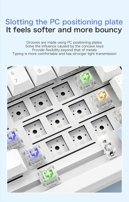 F75 Mechanische Tastatur FREEWOLF * AULA F75 Bluetooth-Tastatur mit drei Verbindungsmodi, speziell für Gaming und Büro entwickelt
