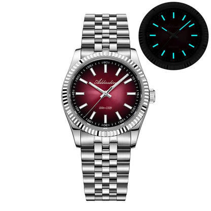 Reloj para hombre ADDIESDIVE AD2073, cristal de zafiro, 36mm, VH31, esfera sunburst, cuarzo, 10Bar, impermeable para buceo, luminoso