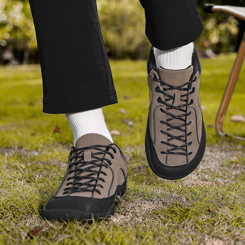 2026 nye brede herresko – minimalistiske barfodssneakers til vandring, zero drop-løbesko, udendørs sneakers med bred tåboks og skridsikker sål