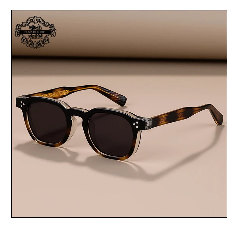 Classics Rivets Style Retro Sun Glasses for Women TR90 Frame Polygon Polarized Sunglasses UV400 Male Black Green 2025 Summer