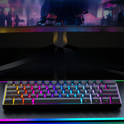 Wired Mechanical keyboard gaming 60 clavier blanc key board office all white tastiera meccanica teclado blanco gamer teclados