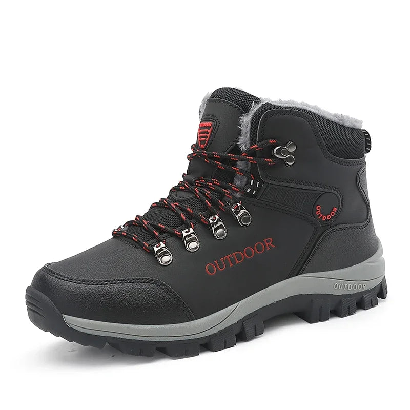 Bottes de neige en coton pour hommes, chaussures montantes, randonnée en plein air, chaudes, confortables, étanches, mode vintage, automne, hiver