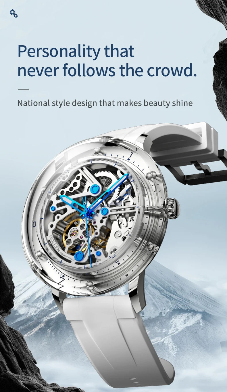 Luxury Brand Mens Automatic Watches Pagani Design Transparent Mechanical Watch For Men Sport Mechanical Skeleton Wristwatch Relo