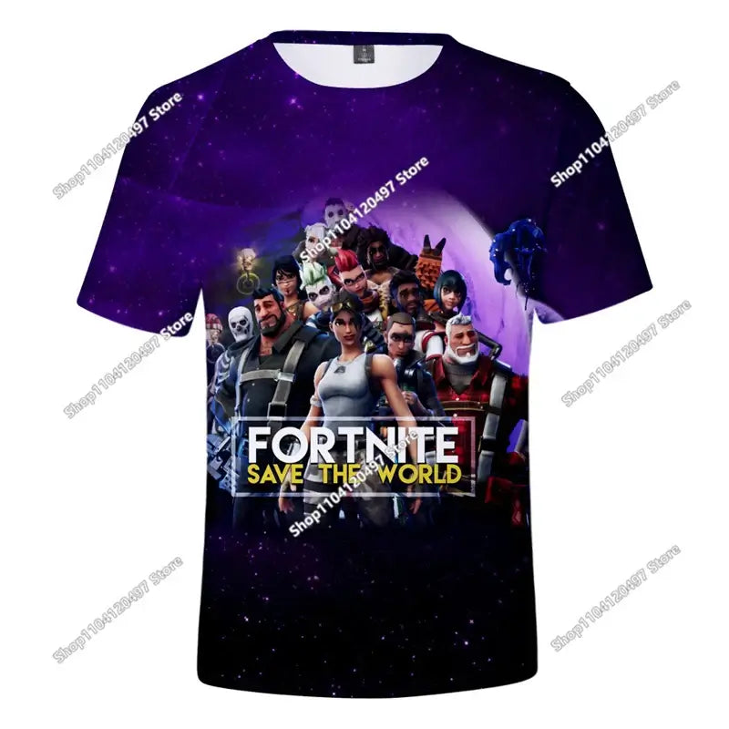 3D Fortnite тениска Battle Royale – тениски за мъже и жени, момчета и момичета, анимационни топове Victory, дрехи за тийнейджъри, детски геройски геймърски тениски и топове