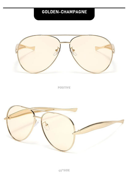 High-end Quality Metal Sunglasses - Fashionable, Retro Pilot-style Sunglasses - Uv-protective Sun Glasses - 7508