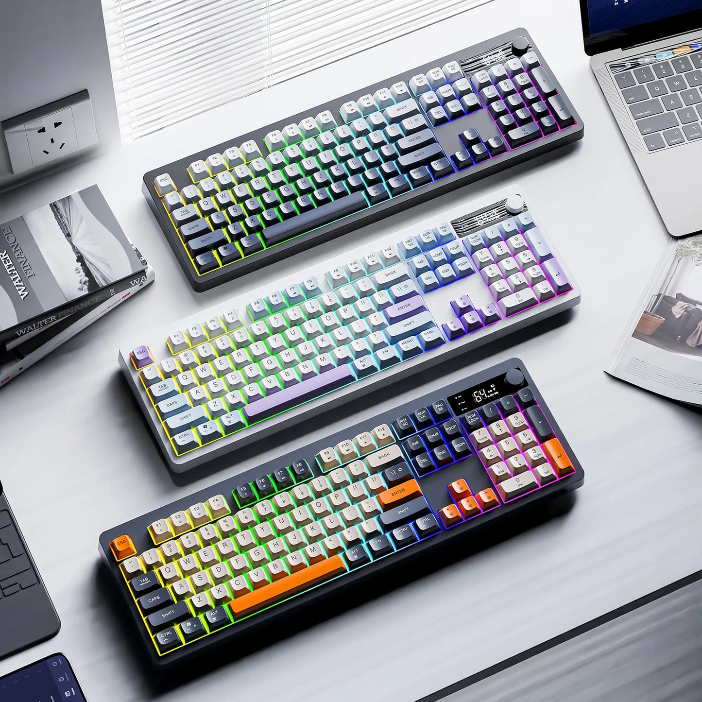 XUNFOX TK100 tastiera wireless 2.4 Bluetooth dual-mode gaming silenziosa per ufficio e notebook, universale