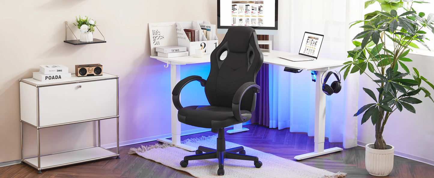 WOLTU Gaming Chair Gamer Armchair Office Computer Chair Ergonomic Design Fabric 360° Swivel Chair Adjustable Height High Back