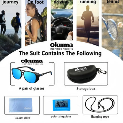Okuma Fashion Polarized Glasses UV400 Anti Stray Light, Suitable for Cycling, Driving, Fishing, Mountaineering, Hunting, etc