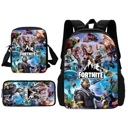 Child School Backpack with Shoulder Bag and Pencil Case School Bags for Hot Game Design Fortnite Boys and Girls Best Gift