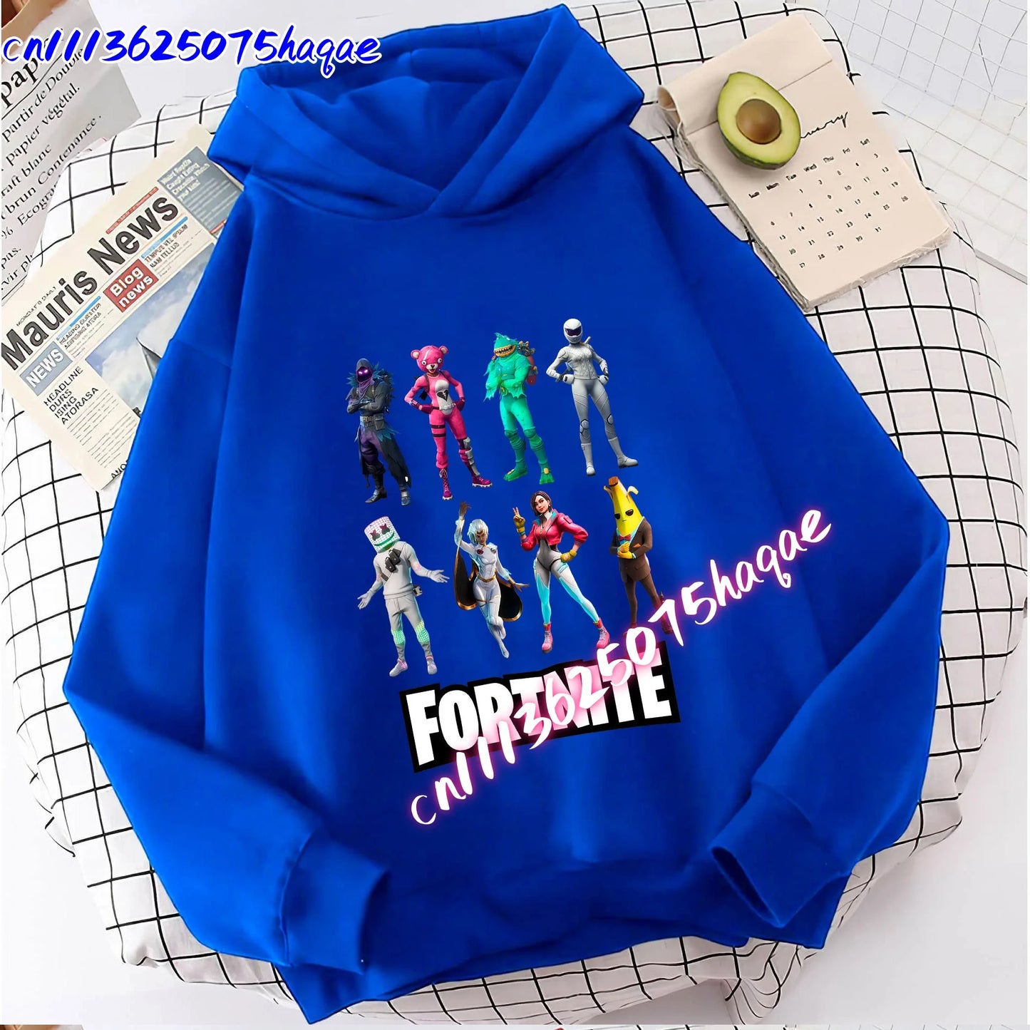 Nowa bluza dziecięca z kapturem Fortnites z nadrukiem postaci z gry, styl kreskówkowy, jesienna odzież casualowa, zimowa bluza dla chłopców