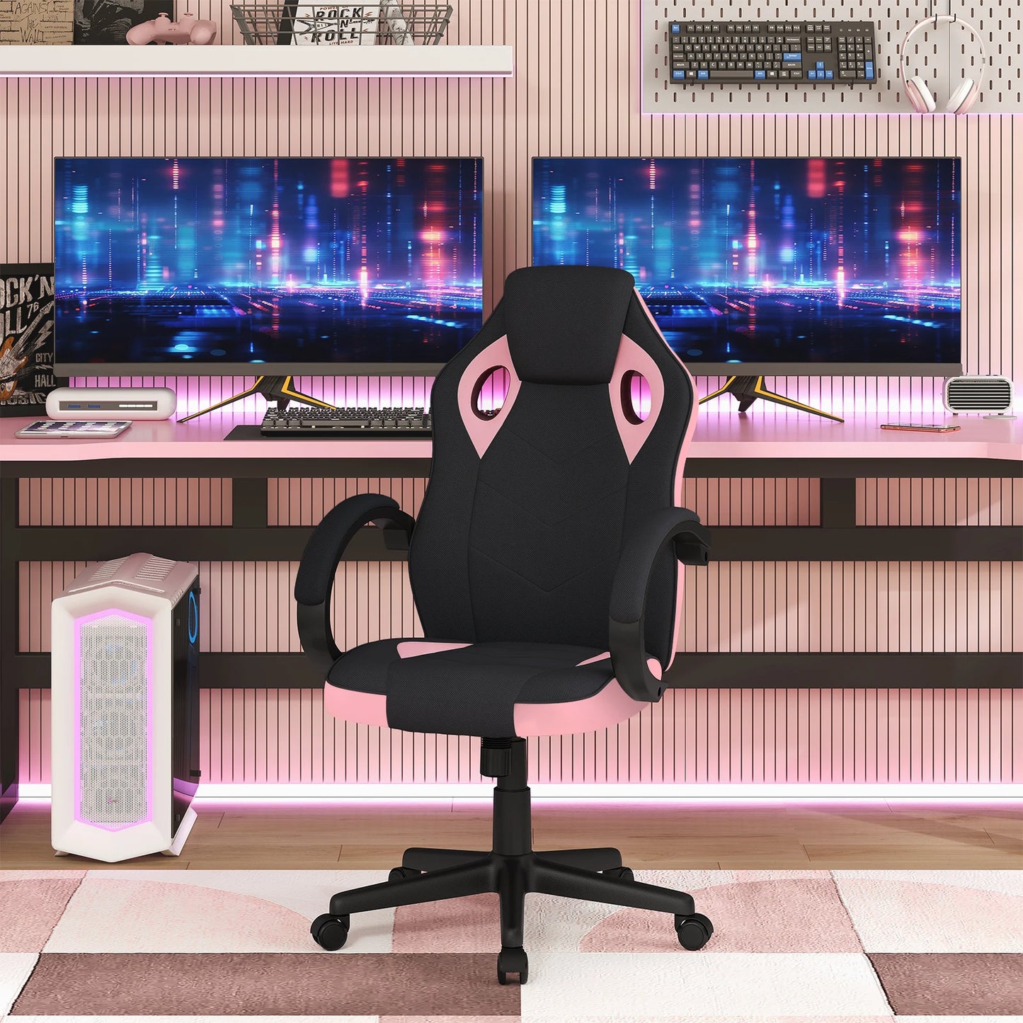 WOLTU Gaming Chair Gamer Armchair Office Computer Chair Ergonomic Design Fabric 360° Swivel Chair Adjustable Height High Back