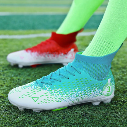 Talla 31-45 Zapatillas de fútbol para hombre, botas de fútbol para mujer, tacos de fútbol para niños, zapatillas de entrenamiento para adolescentes, calzado deportivo transpirable