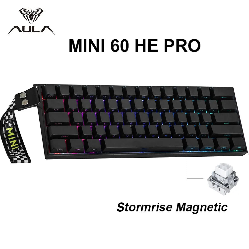 Teclado mecánico inalámbrico AULA Mini60 HE/Pro/Max 60% con interruptores magnéticos RGB, trimodo, 8000Hz, 0.01mmRT para PC, regalos para gamers