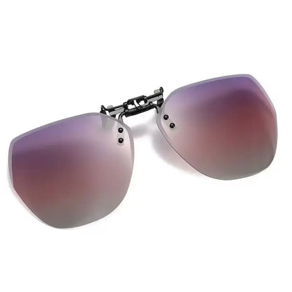 KLASSNUM Men Polarized Clip On Sunglasses Women Flip Up Sunglasses Square Cut Edge Lenses Driving Night Vision Fishing Goggle