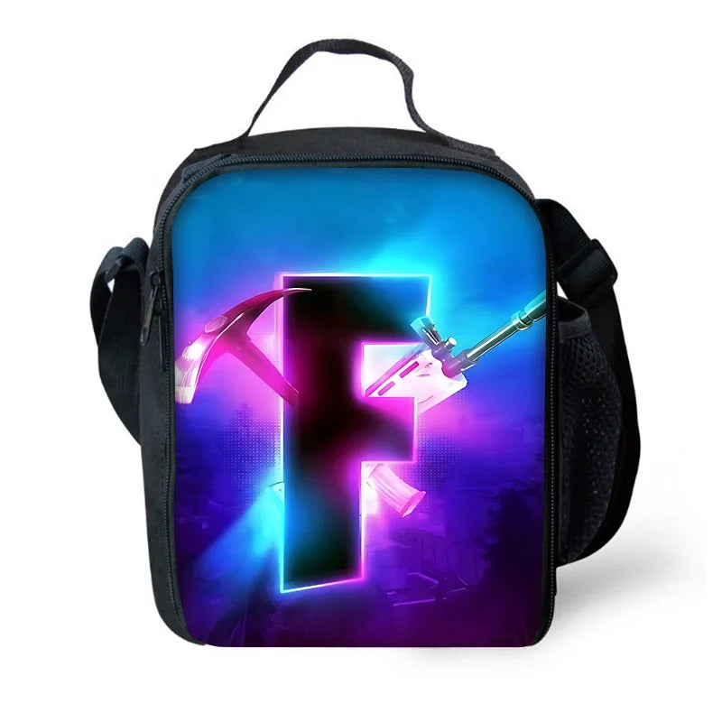 Beliebte Fortnite-Kinder-Isoliertasche mit großem Fassungsvermögen für Jungen und Mädchen, wiederverwendbare Thermo-Kühltasche für Schüler und Outdoor-Lunchbox
