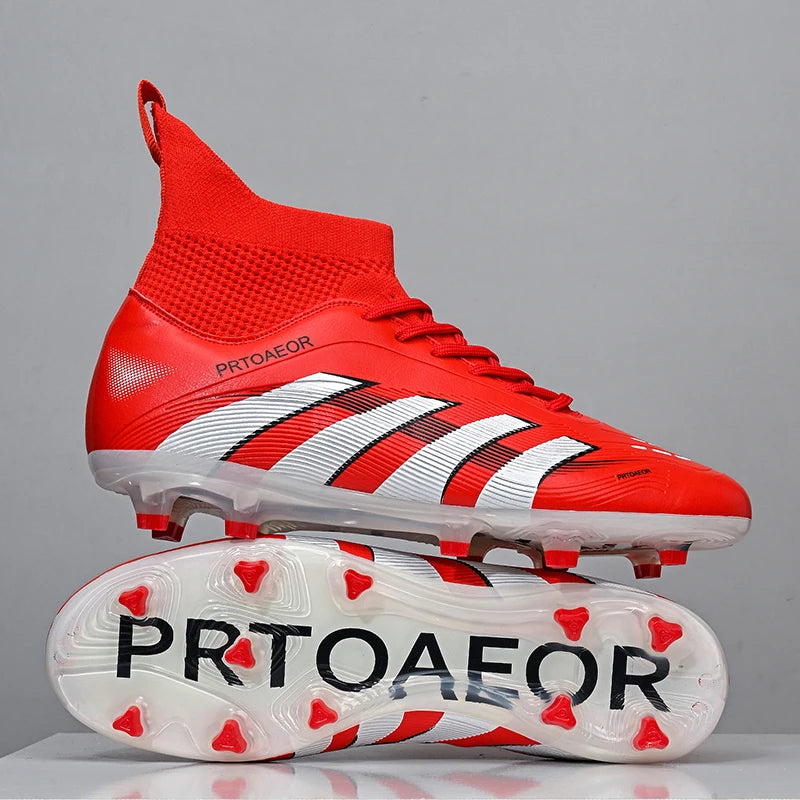 New Men Football Boots Match Soccer Shoes Boys Sneakers Comfortable Professional Non-Slip TF/FG Ankle Sports Shoes Unisex
