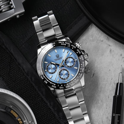 Watchdives WD16500 V2 Men Watch VK63 Quartz Movement Chronograph Wristwatch Stainless Steel Sapphire Crystal Luminous  Watches