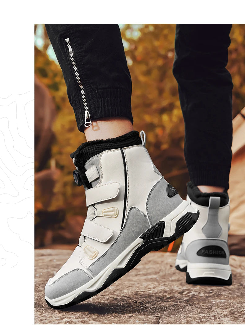 Bottes de neige imperméables pour hommes, chaussures d'extérieur d'hiver, semelle intermédiaire chaude avec antidérapantes, résistantes à l'abrasion, 2025