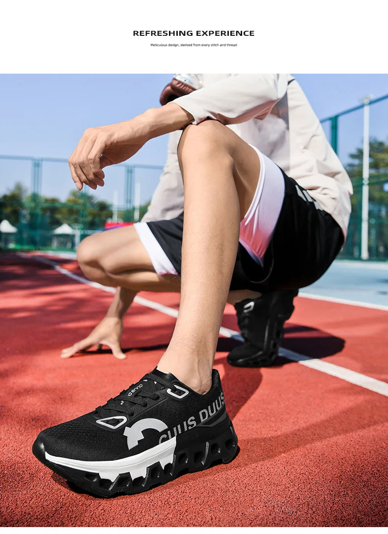 Men's Running Shoes Off-Road Cushioning Jogging Non-Slip Breathable Mesh Luxury Outdoor Couple Trainer Race Sneakers