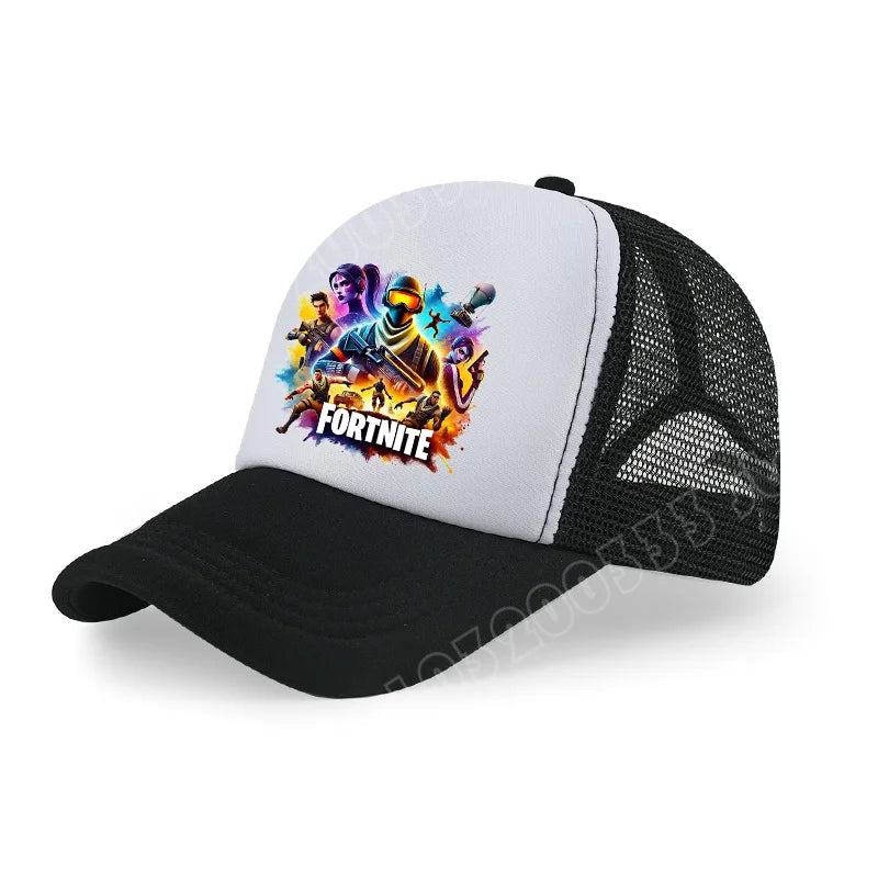 Fortnite Baseball Cap Cartoon Game Printed Hat Kids Summer Breathable Mesh Hat Adjustable Peaked Cap Childrens Birthday Gift