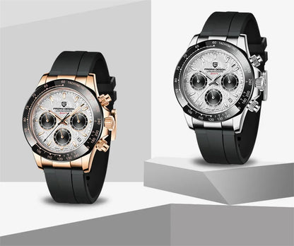 Nuevo original PAGANI DESIGN PD-1664 reloj de pulsera de lujo para hombre con movimiento de cuarzo japonés VK63, cristal de zafiro, cronógrafo impermeable dorado