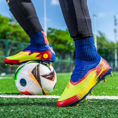 Chaussures de Football pour hommes, crampons de société, bottes professionnelles de terrain de Football en plein air, chaussures d'entraînement sur gazon, baskets à pointes longues