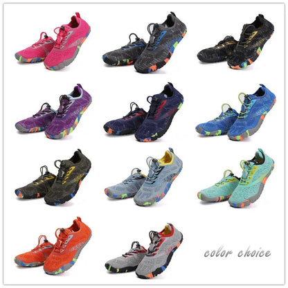 New Children's Aqua Shoes Women Colorful Walking Sports Upstream Wading Sneakers Breathable Mesh Five Fingers Swimming Water Shoes