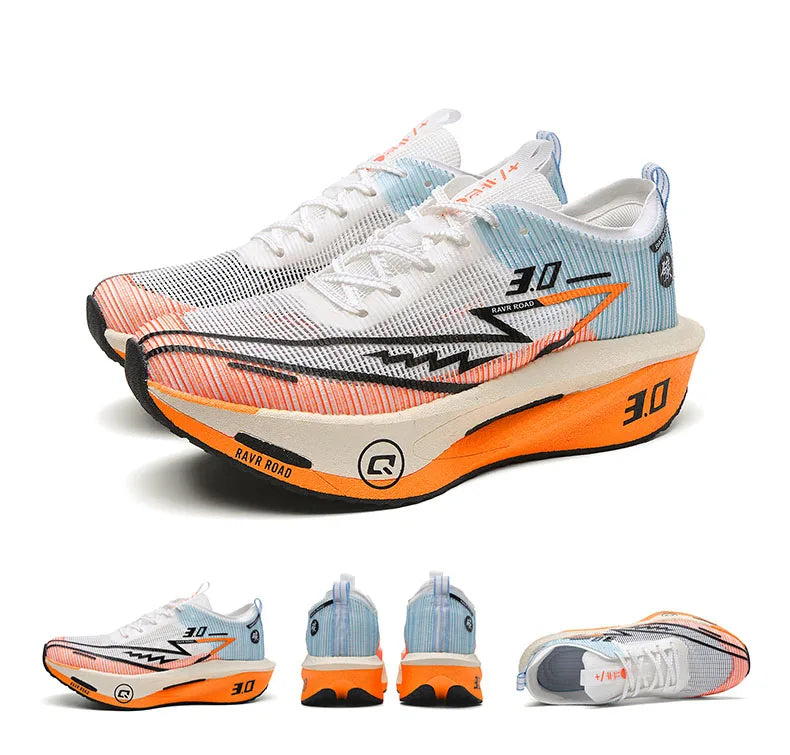 Zapatillas deportivas de carbono para hombre, antideslizantes, acolchadas, cómodas, para carreras, entrenamiento y running; zapatillas de tenis de malla, informales para mujer