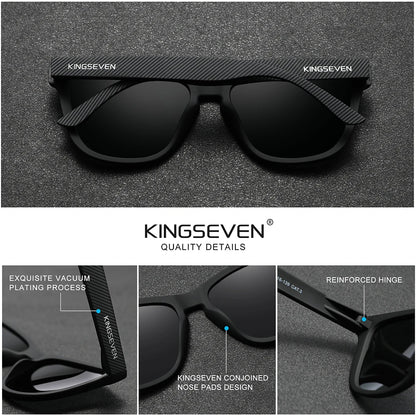KINGSEVEN Brand Casual Driving Glasses Square Frame Men's Sunglasses Polarized Outdoor Travel Eyewear