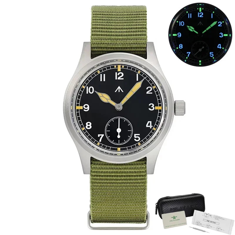 Militado D12 Quartz Watch Men VD78 Movement Domed Sapphire Crystal V2 Clear AR Coating Wristwatch 10Bar Water Resistance Watch