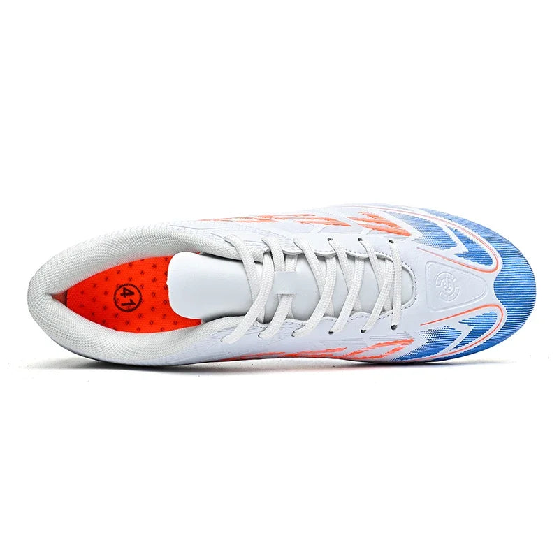 Chaussures de football FG/TF populaires, crampons de football unisexes à tige basse, baskets de football pour terrain, crampons d'entraînement rapides, crampons antidérapants à pointes longues