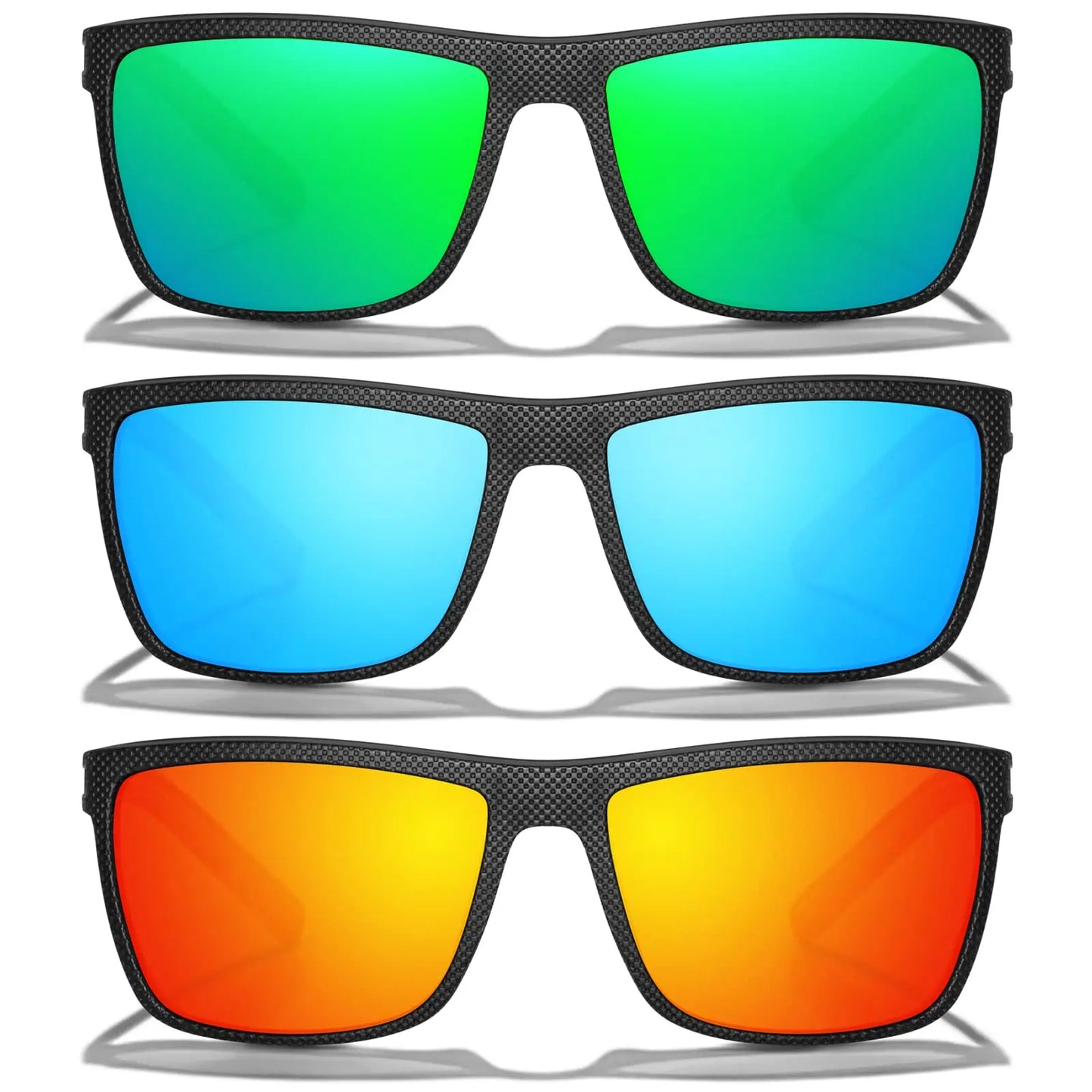 3PCS Signature Retro Square Sunglasses UV400 Spring Hinges Lightweight Gift Ready for Daily & Vacation Unbox Elegance
