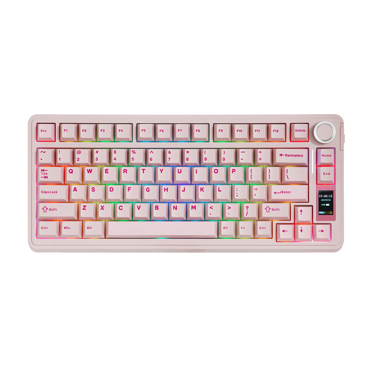EPOMAKER X AULA EA75 MAX 75% ANSI-US-Layout Hot-Swap-Gasket kabelgebundene/BT/2.4GHz kabellose mechanische Tastatur mit Display & Drehregler