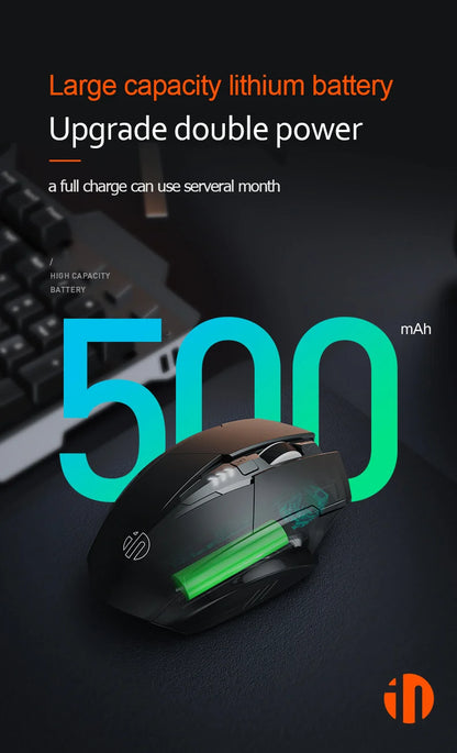 INPHIC A1 BluetoOth Mouse Rechargeable 2.4G Tri-mode Optical Mute Wireless Mouse 1600 DPI for Mac Laptop PC Tablet Mobile Phone
