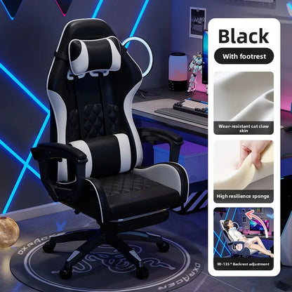 Pánské e-sportovní křeslo pohodlné pro dlouhé sezení, počítačové křeslo s polohováním pro odpočinek, opěradlo