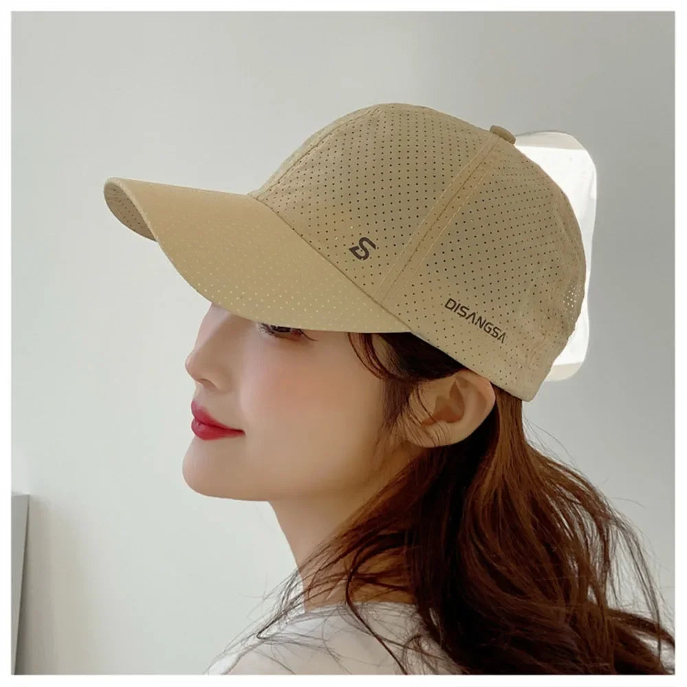 Men Women Mesh Moisture-Waging Quick Dry Baseball Cap Male Summer Female Originality Adjustable Breathable Sun Visor Fishing Hat