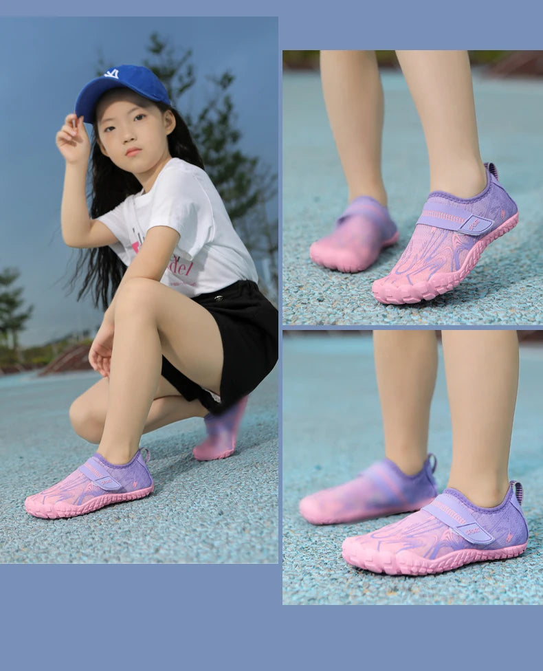 Neue schnelle Strand- und Tauchschuhe für Kinder, Jungen und Mädchen, Qianjiang Schwimmschuhe, Indoor-Fitness-Bodenschuhe, Badeschuhe 29-38#