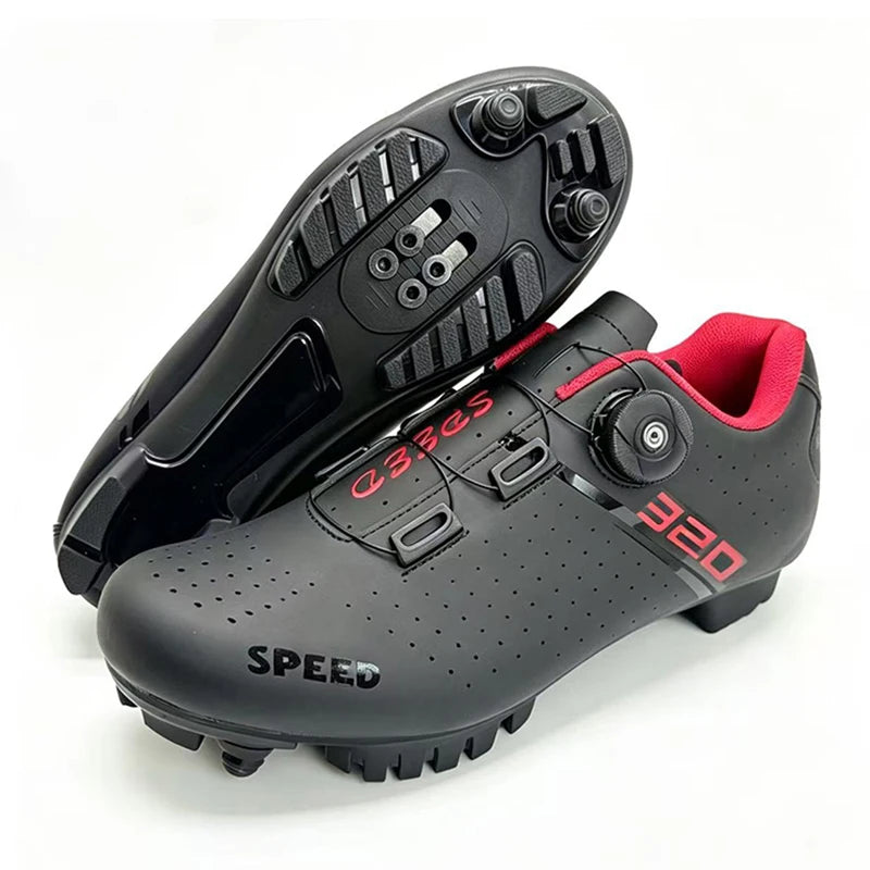 Sapatilhas de ciclismo MTB novas para homem, sapatilhas desportivas de ciclismo com sistema de bloqueio automático, estrada e velocidade, sapatilhas de ciclismo para mulher compatíveis com cleats SPD