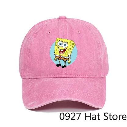 Fashion Cute SpongeBobs Baseball Cap Movie Cartoon Role Adult Men Women Sport Casual Sunshade Adjustable Anime Peaked Mesh Hat