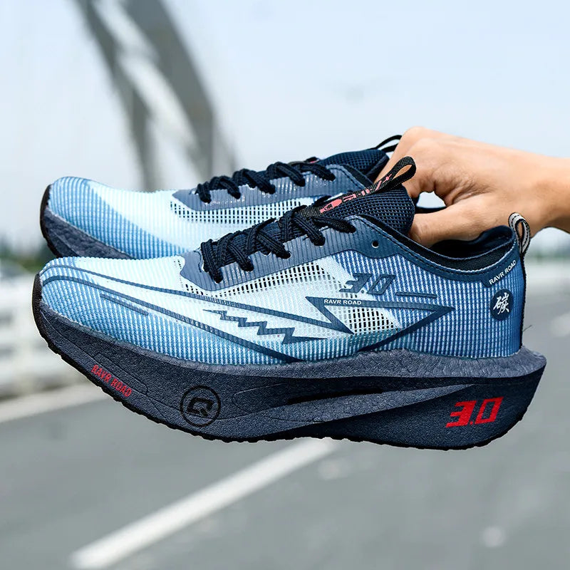 Zapatillas deportivas de carbono para hombre, antideslizantes, acolchadas, cómodas, para carreras, entrenamiento y running; zapatillas de tenis de malla, informales para mujer