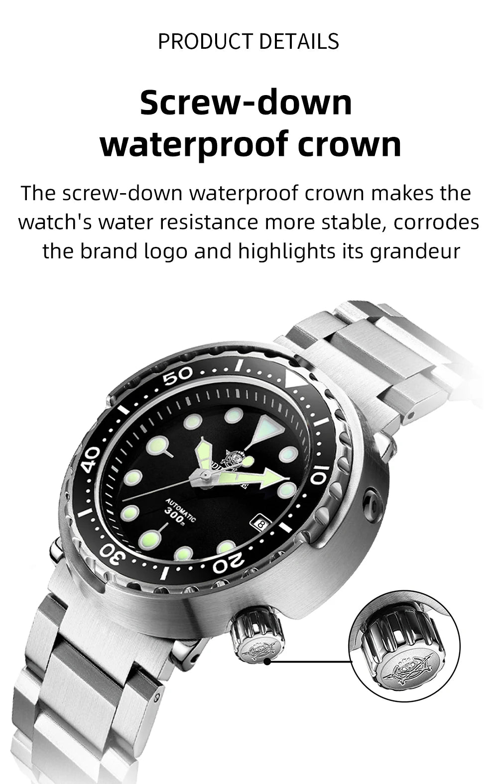 ADDIESDIVE Man Diving Watch 300M Waterproof C3 Super Luminous Sapphire Glass Calendar Automatic Mechanical Watches Reloj hombre