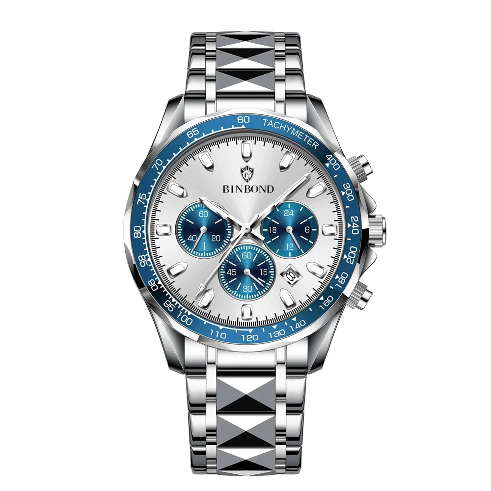 Men’s automatic watch, blue, sporty, digital, high-fashion, quartz watches, luxury watches
