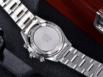 Rossitimi Casual Elegance Men Quartz Watch Light Luxury Premium Stainless Steel Sapphire Small Three-Pin Luminous Diving Watch