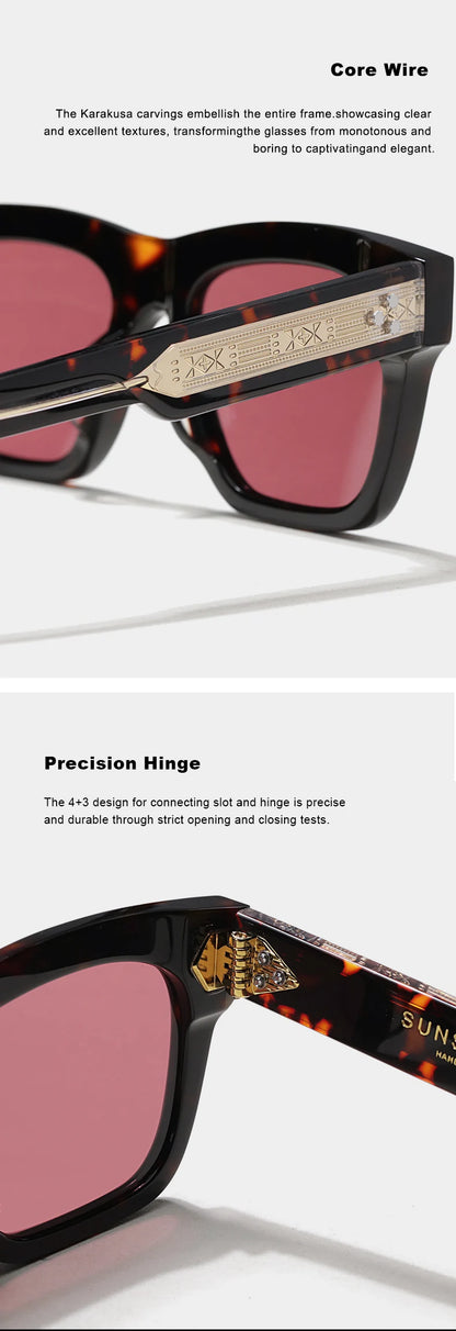 Fashion Design Handmade Square Acetate Sunglasses For Men Women Classic Sunglasses outdoor UV400 Protection Logo Customization