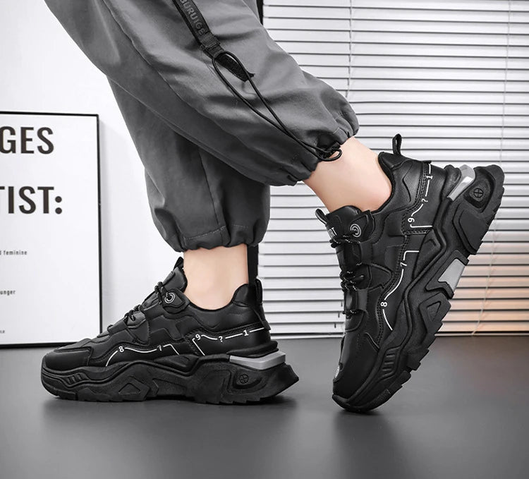 Chaussures de sport décontractées à semelles épaisses pour hommes, baskets polyvalentes quatre saisons pour étudiants en plein air, confortables, nouvelle collection